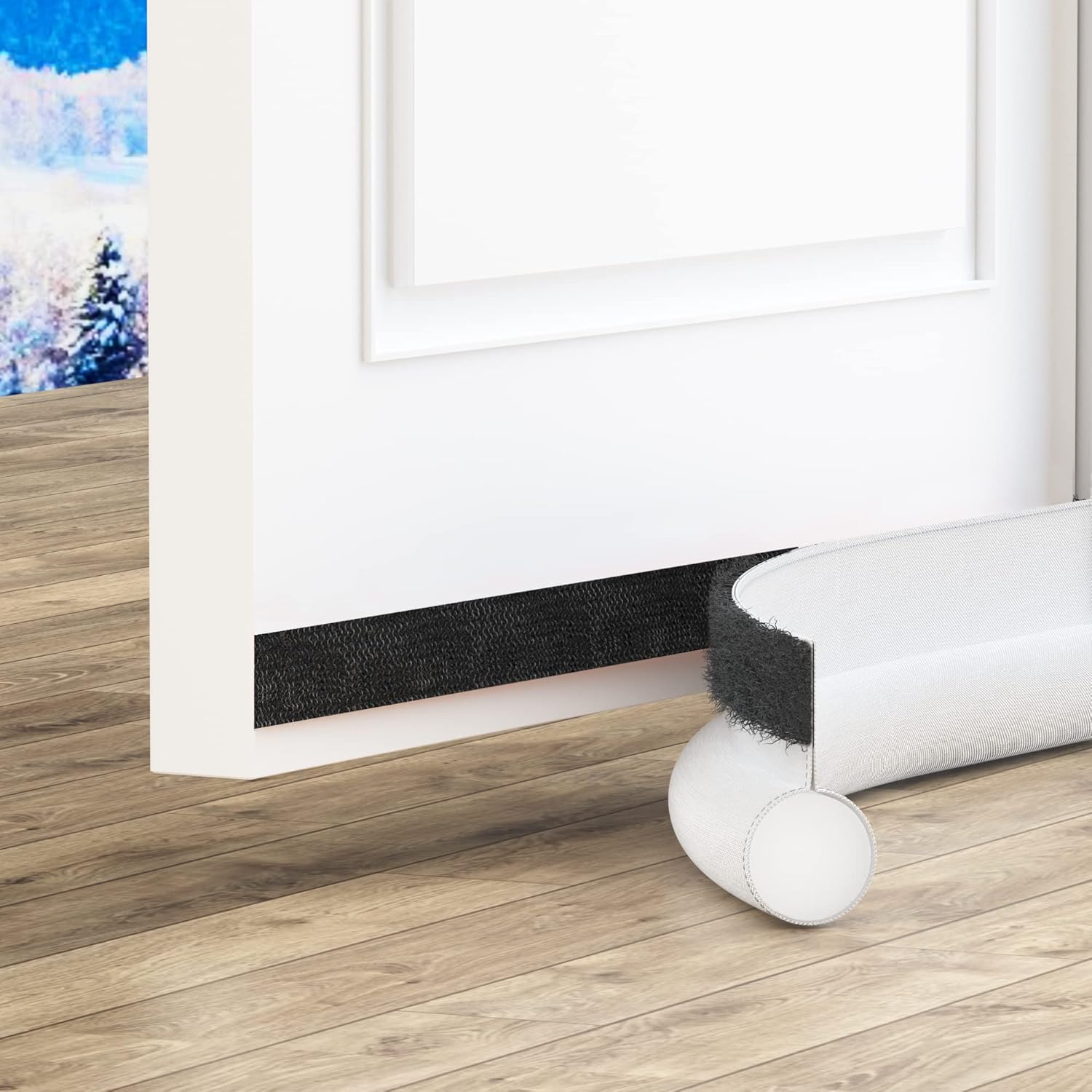 Draft Stoppers - Door Draft Stopper, Draft Stopper for Bottom of Door 36inch, Adjustable Door Soundproofing Sweep Noise Blocker for Interior Exterior Doors