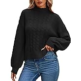 BreathSunny Womens Fall Ladies Dressy Lightweight Cable Knit Mock Neck Long Sleeve Pullover Sweater 2024