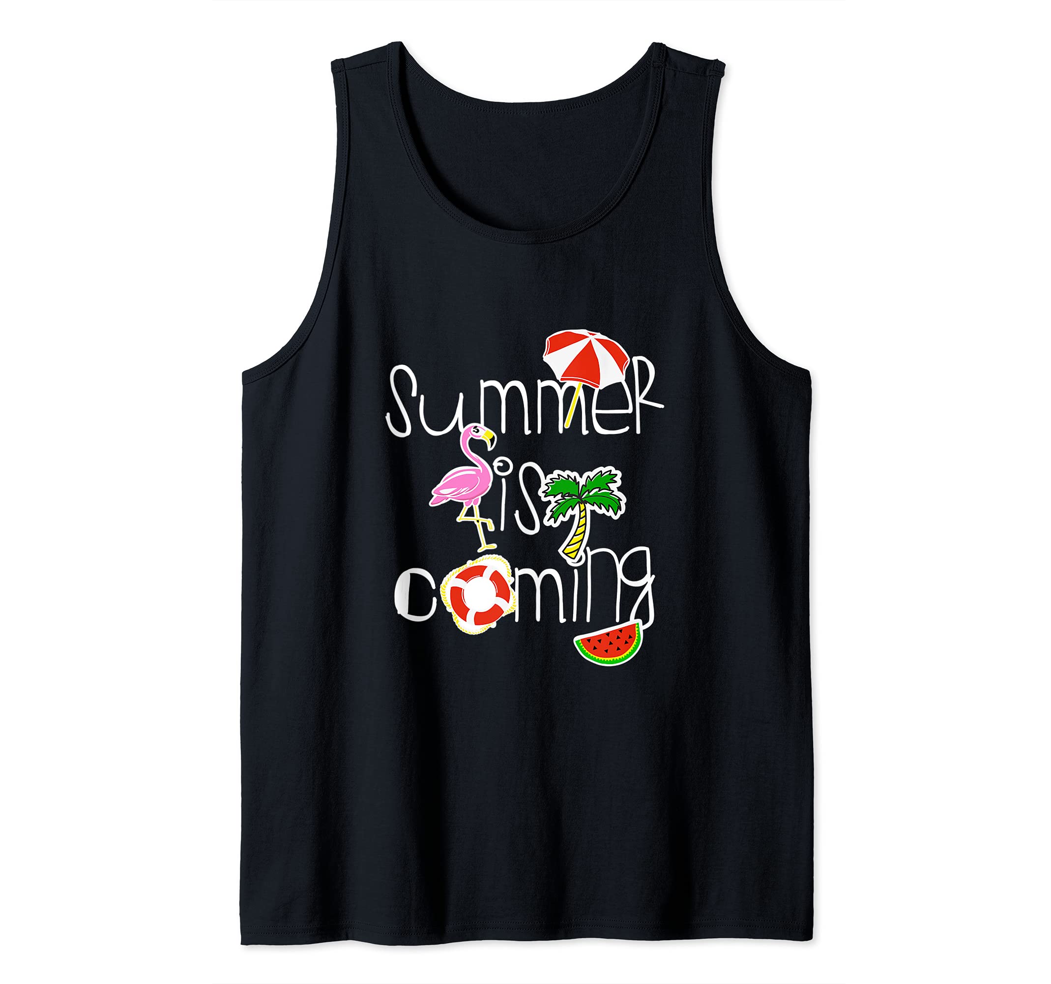 Summer Is Coming - Cute Flamingo Tank Top