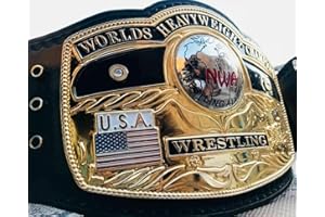 MAXAN NWA Domed Globe Championship Belt Gold Plating