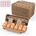 DecarDamai 24-Pack Bulk Empty Egg Cartons for Storage, 12-Count Natural Paper Pulp Reusable & Sturdy Design (Egg Storage Containers)