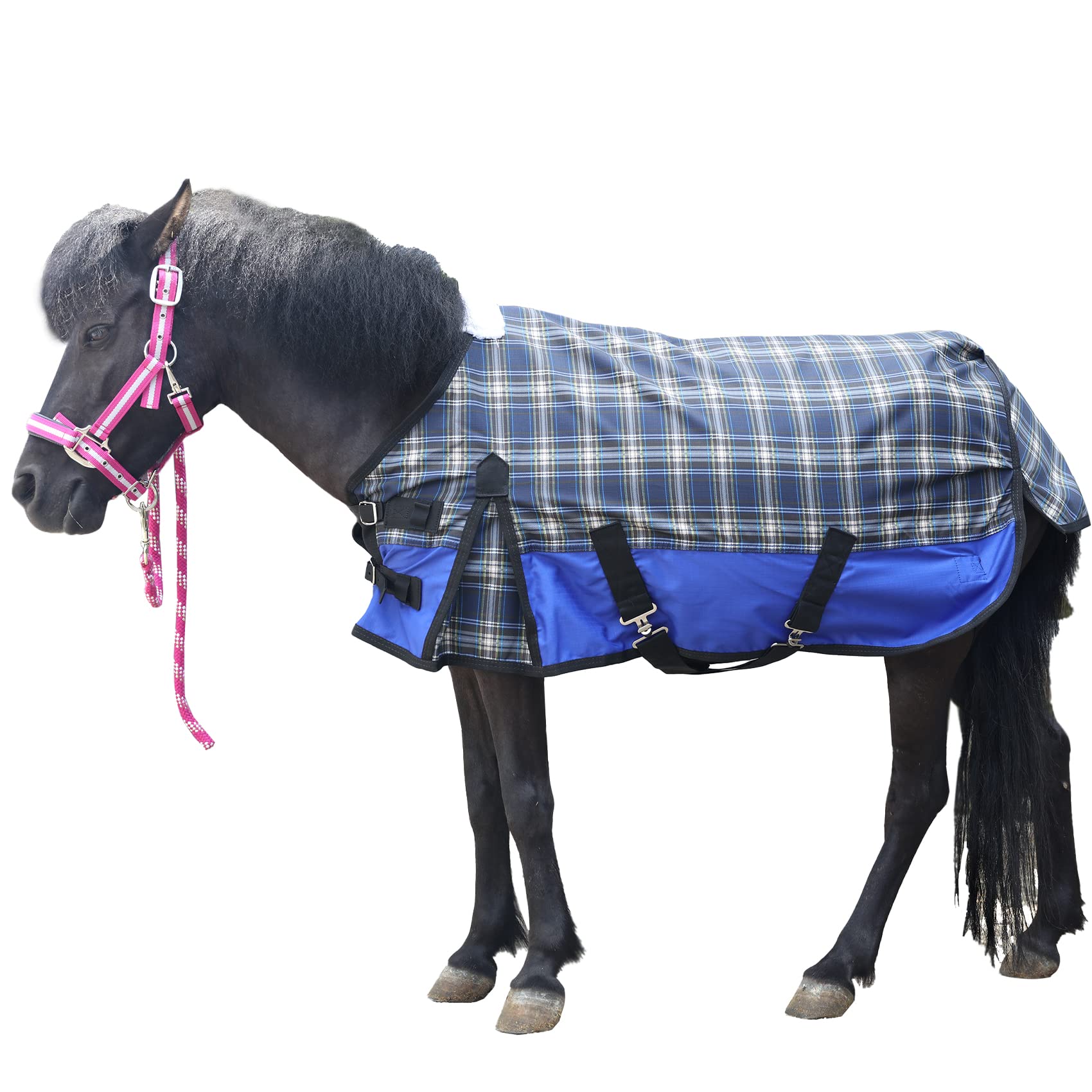 LEAFOREST 600D Polyester Waterproof Horse Pony Rug, Blue, 39"