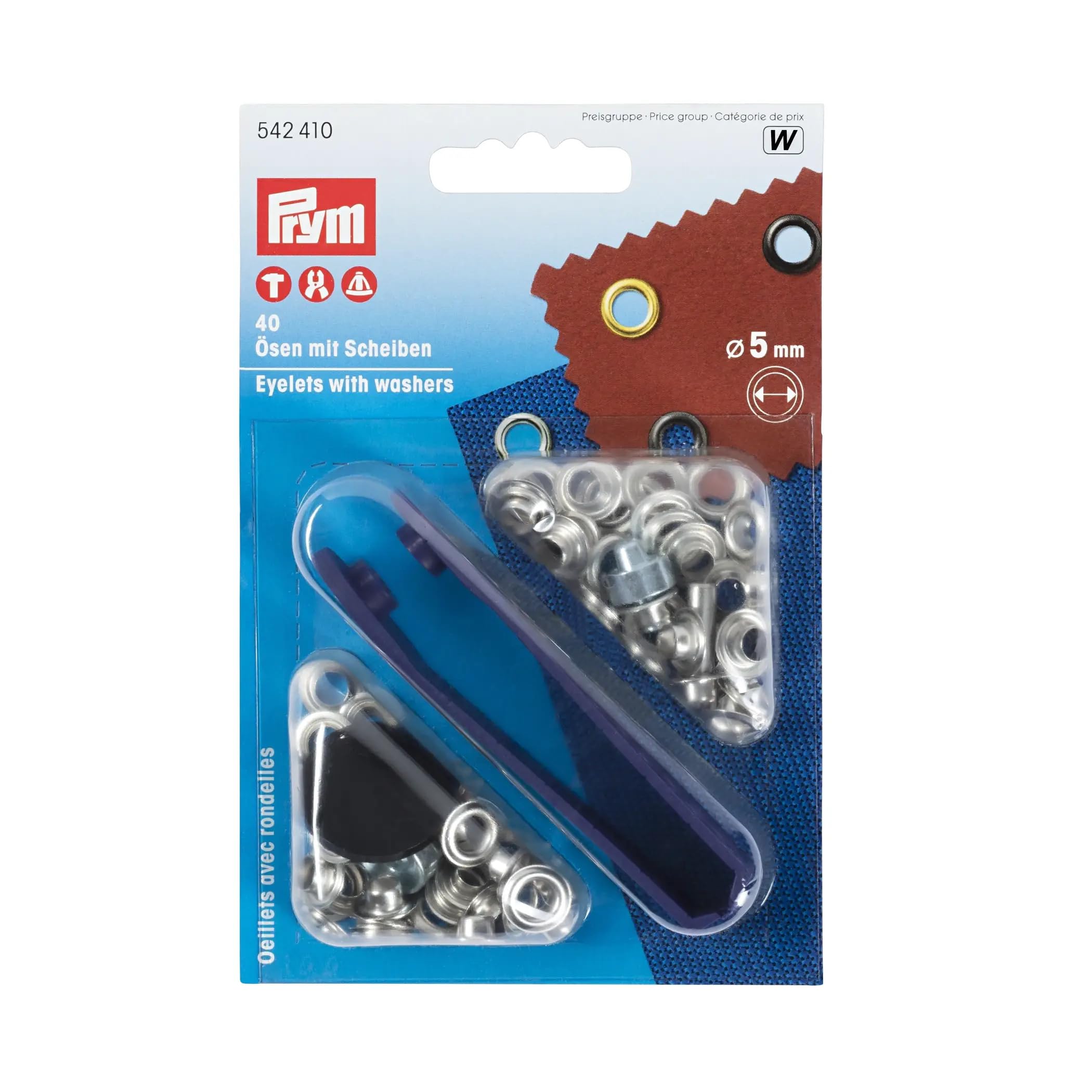 Prym 5 mm Eyelets Plus Washers, Pack of 40