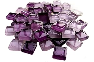 FAIRUO 100 Pieces Bulk Mosaic Tiles Assorted Color Opaque Mosaic Glass Crafts Supplies for DIY Picture Coaster Home Mosaic Decoration(1x1cm,Purple Series)
