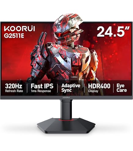 Amazon.com: KOORUI 24 吋電腦顯示器-FHD 1080P 遊戲顯示器165Hz VA