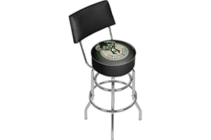 TRADEMARK GLOBAL NBA Milwaukee Bucks Padded Swivel Bar Stool with Back