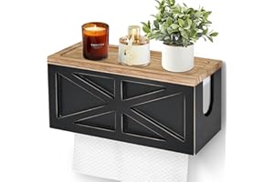 UIPAME Paper Towel Dispenser Wall Mount, Paper Towel Holder Wall Mounted with Lid, Solid Wood Commercial C-Fold, Z-Fold, Trifold Hand Paper Towel Holder Dispenser Hand Towel Holder for Bathroom Kitchen Decor