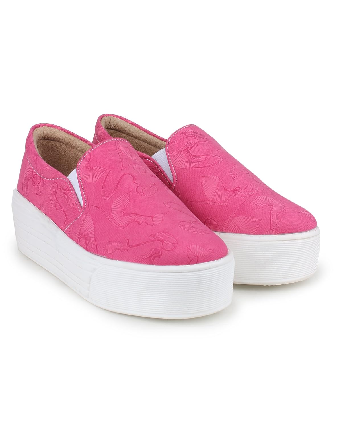 zapatoz womens fabric pink color casual shoe