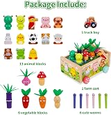 KMTJT Montessori Wooden Farm Sorting Toy for 1 2 3 Years Kids view 3