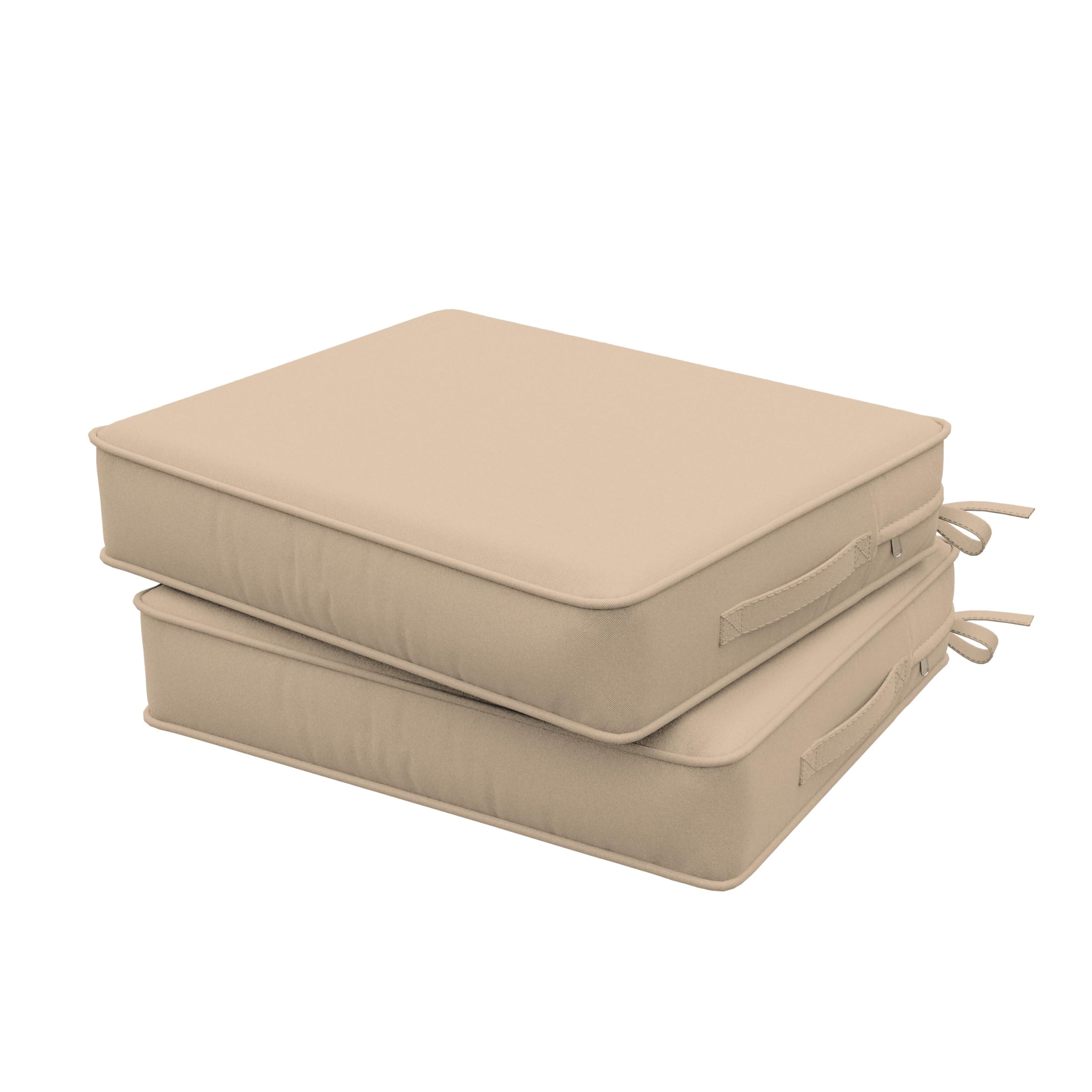 Photo 1 of Pakunoda Outdoor Chair Cushions Patio Funiture Seat Cushion 18.5 L X 16 W X 4 H Waterproof & Fade Resistant Sofa Couch Chair Pads with Handle & Adjustable Straps Set of 2