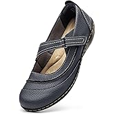 TALENAVA Women's Comfortable & Lightweight Leather Mary Jane Flats Versatile Business Casual Dress Shoes Work Office Cute Stylish Everyday Walking Shoes