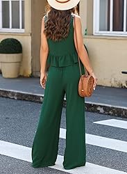 Dokotoo Womens 2 Piece Outfits Sleeveless Round