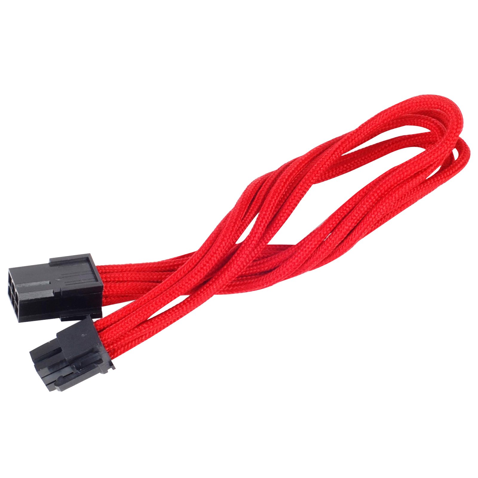 SilverStone SST-PP07-IDE6R - 25cm 6pin to PCI-E 6pin Sleeved Extention Cable, red