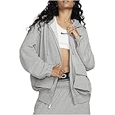 Nike Sportswear Women's Oversized Full-Zip French Terry Hoodie (FV7515-063, Dark Grey Heather/Smoke Grey) Size Medium
