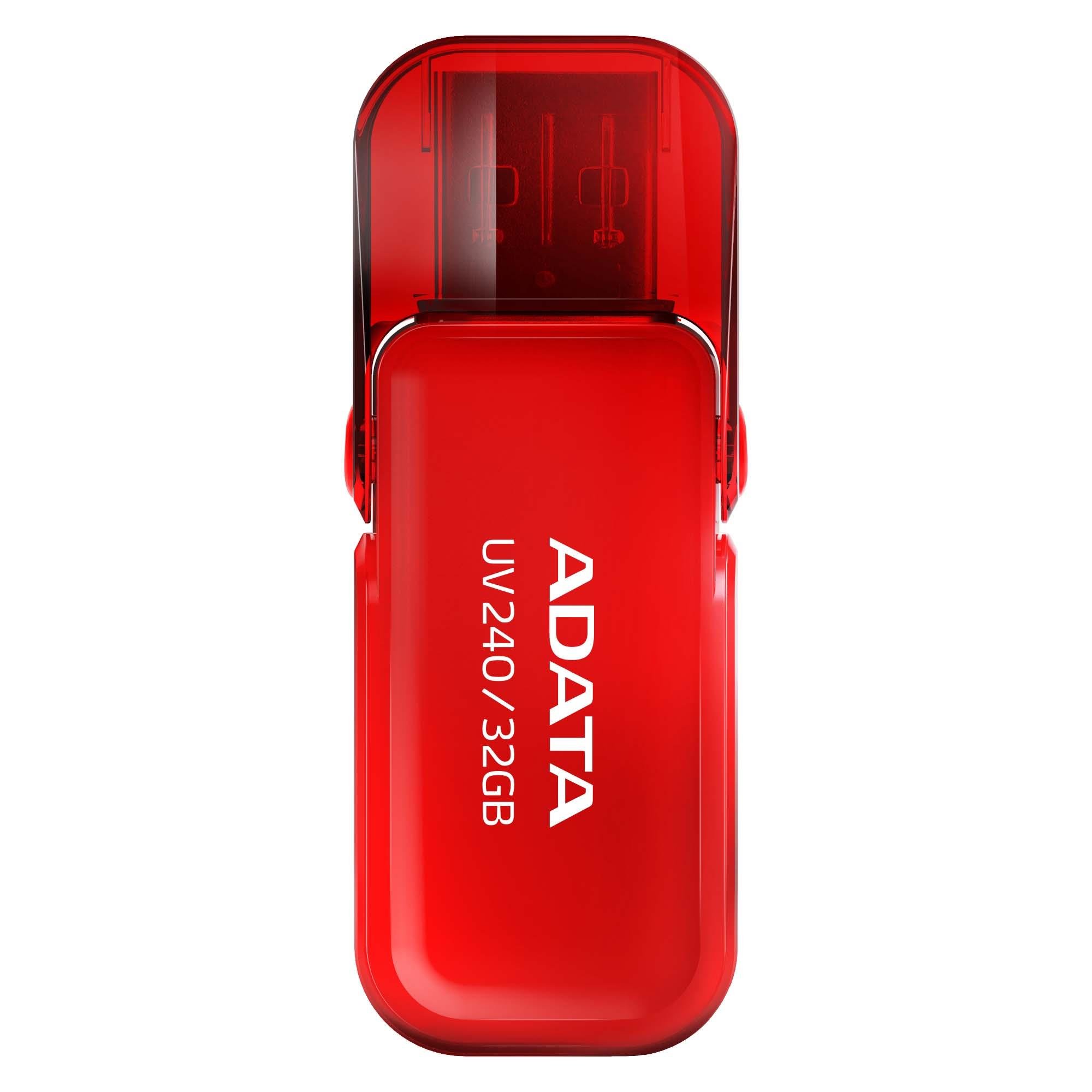 ADATA UV240 32GB 2.0 USB Type A Connector Red USB Flash Drive – USB Flash Drive (32 GB, 2.0, USB Type A Connector, Cap, 7 g, Red)