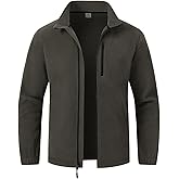 TBMPOY Men's Fleece Jackets Lightweight Full-Zip Fall Jacket Outdoor Hiking Warm Winter Coats with Pockets