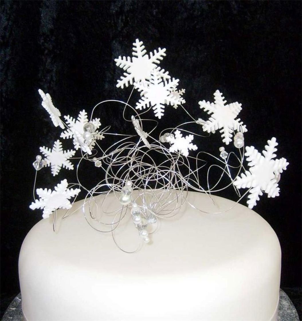 Snowflake Winter Christmas Birthday Wedding Cake Topper Crazy Wires