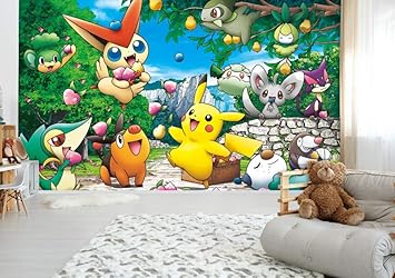 Pokemon Animation Anime Wall Paper Wandpapier Pikachu Wall Print Decal Wall Murals H 0 W 140cm Pro Amazon De Baumarkt