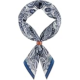 Hymeiluely 27.5 Inches Square Silk Feeling Neck Scarf for Men Necktie Silk Bandanas Pocket Square Cowboy Scarves