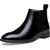 Jousen Chelsea Boots Men Polished Leather Dress Boots Stylish Classic Retro Slip On Boots for Men