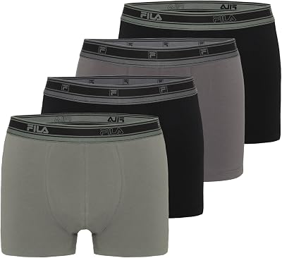 Cuecas Boxer de Algodão Masculinas, Pack de 4, Caqui 37 (M)