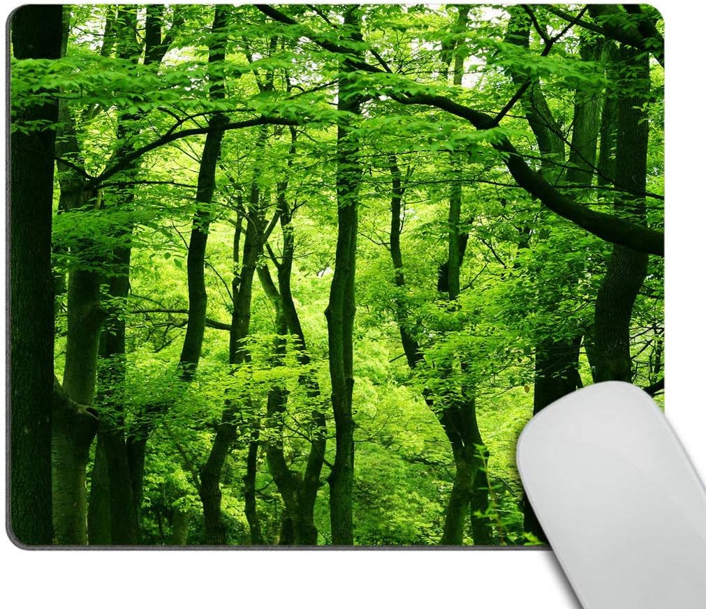Wasach Green Mouse Pad,Tropical Rainforest Trees Mouse Pad,Beautiful Fresh Green Personality Gaming Mouse Pad