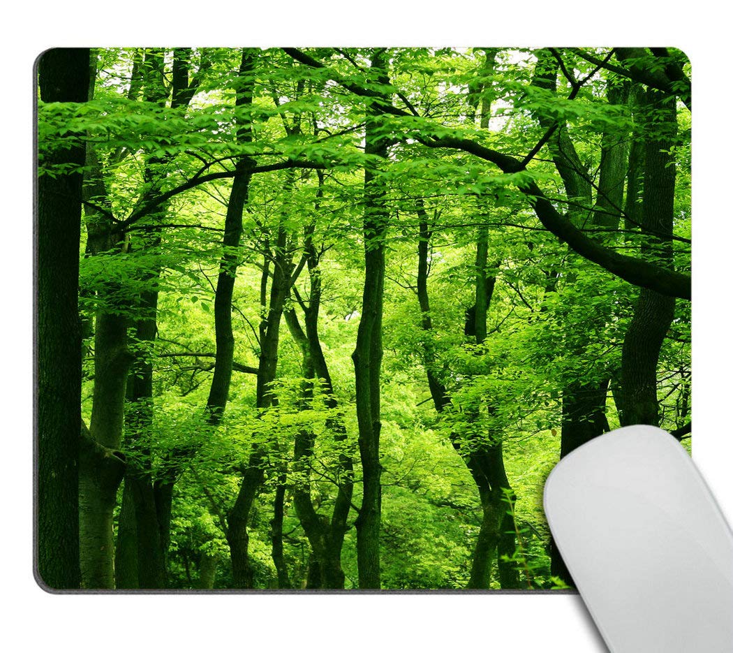 Wasach Green Mouse Pad,Tropical Rainforest Trees Mouse Pad,Beautiful Fresh Green Personality Gaming Mouse Pad