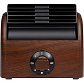POOCCI Desk Fan Personal Quiet Powerful Small Table Fans Retro Bladeless Fans for Home Office Bedroom Bedside with 3 Speeds