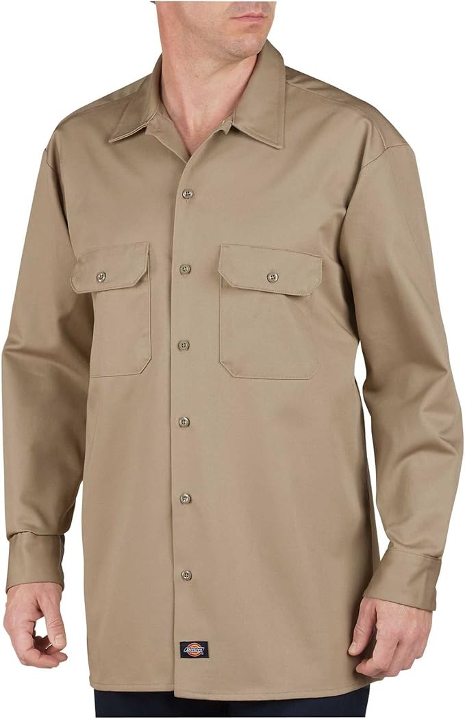 Dickies Men's Long Sleeve Heavyweight Cotton Work Shirt BigTall
