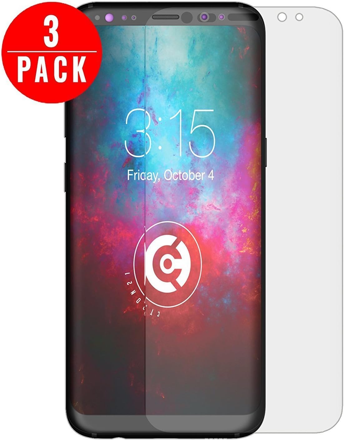 CTRON21 ® Protector For Samsung Galaxy S8 [Full Coverage] Screen Protector Film TPU [No Bubbles] No Tempered Glass – Sticks to Curves