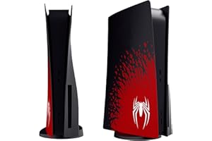 FormlessEmpire Faceplate for PlayStation 5 Case Cover Side Shell Plates Console Disc Edition Replacement Accessory Black Plates Anti-Scratch Dust Cover Skin Protector (Spider), ABSF1
