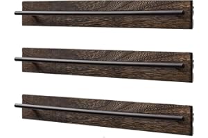 TANG SONG 3 PCS Rustic Wall Mounted Wood Sunglasses Storage Organizer Eyeglasses Holder Eyewear Display Rack for Office Desk Home Decor Gifts (Dark Brown)