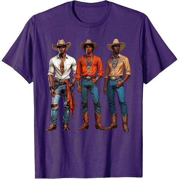 T-shirt Cowboy Western Noir - Rodeo Mélanine Black History Texas - Neuf Avec étiquettes