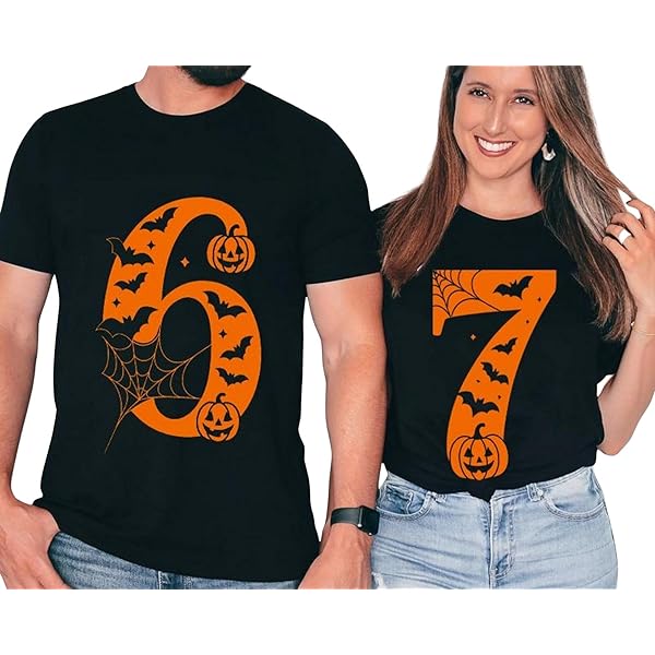 Amazon.com: 6 7 Shirts, Couples Halloween, Funny Matching Shirt