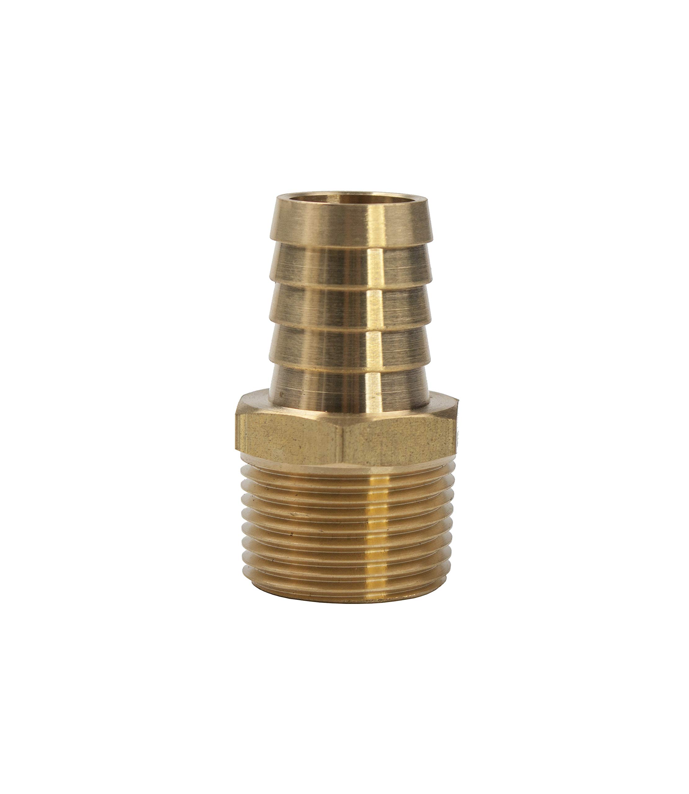 LTWFITTING Brass Barbed Fitting Coupler/Connector 3/4-Inch Male BSPT x 19mm Hose Barb(Pack of 5)