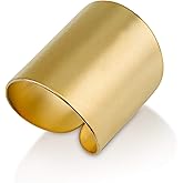 Modern Statement Gold Rings for Women and Girls, Adjustable Wide Cuff Ring Wrap Open Ring