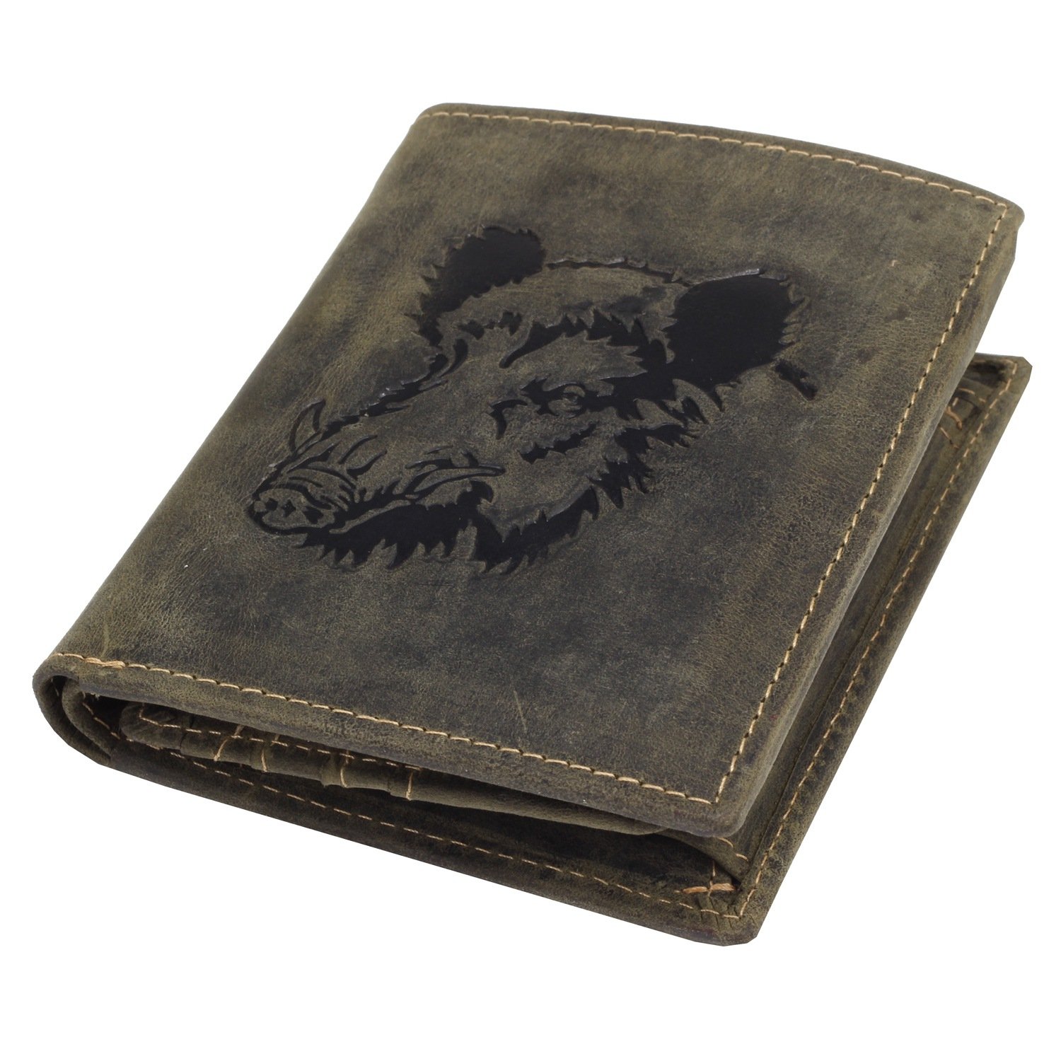 Green Burry Vintage Wallet Olive, 1701 Wild Boar 30