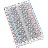 Low Voltage Labs - Solderless Breadboard 400 tie Point for prototyping (Clear)