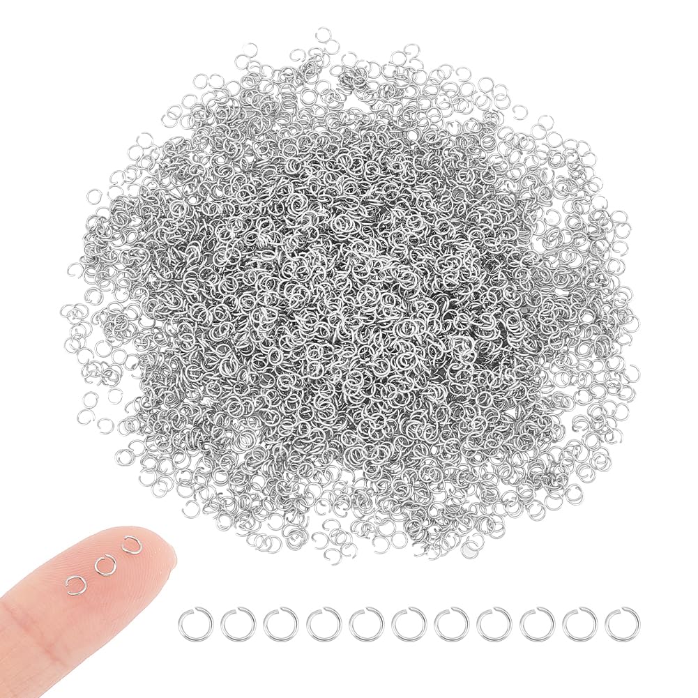 UNICRAFTALE 1000Pcs 3mm Jump Rings 26 Gauge Stainless Steel Open Round Metal Connectors for DIY Jewelry Making & Repair