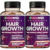 (2 Pack) Hair Growth Vitamins for Women | Biotin 10,000mcg, Collagen, Patented OptiMSM®, goMCT®, Saw Palmetto | Naturally Regrow Stronger & Healthier Hair, Skin and Nails | May Stop Hair Loss