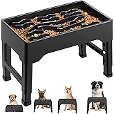 Tivray Elevated Slow Feeder Dog Bowls, 9 Cups Raised Dog Slow Feeder Bowls Large Breed with 4 Adjustable Heights Pet Food bowl Stand, Non Slip Anti Gulping sow eating dog bowl for Medium & Large Breed