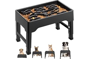 Tivray Elevated Slow Feeder Dog Bowls, 9 Cups Raised Dog Slow Feeder Bowls Large Breed with 4 Adjustable Heights Pet Food bowl Stand, Non Slip Anti Gulping sow eating dog bowl for Medium & Large Breed