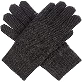 BSB Women's Toasty Warm Plush Fleece Lined Knit Winter Gloves (724CHARCOAL)