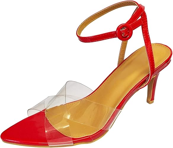 mid heel perspex sandals
