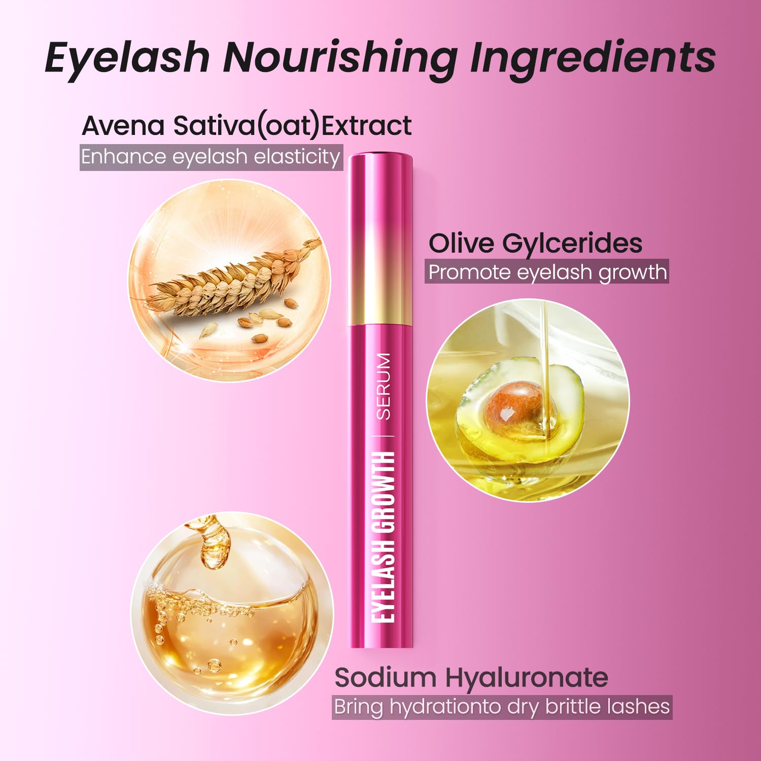Sobetuar Eyelash Growth Serum Volumizing Lash Serum For Eyelash Growth Longer & Thicker Lash Enhancing serum With Natural Formula Vegan & Gentle (5 mL)