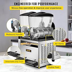 VEVOR Commercial Slushy Machine, 15Lx2 Tank