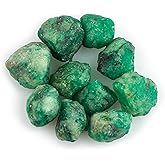 CRYSTALINES (10pcs) Natural Raw Afghani Green Emerald Gemstones, Wholesale Rough Stones, DIY-Artisan Crafts, Jewelry Making Supply, Chakra & Healing Crystals, May Birthstone, Gem Collection