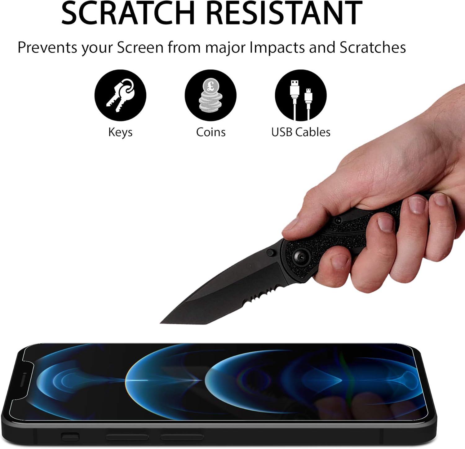 iSOUL Screen Protector Compatible With iPhone 12 Pro Max 6.7 Inch, Tempered Glass Film, 2-Pack, Transparent - Image 5