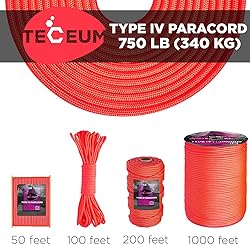 TECEUM Paracord Type IV 750 lb Soffit Orange