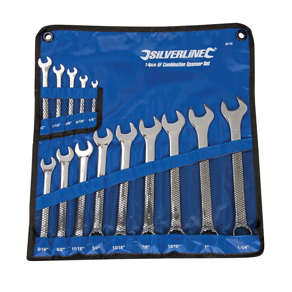 Silverline SP52 Combination Spanner Set 14pce 1/4 - 1-1/4"